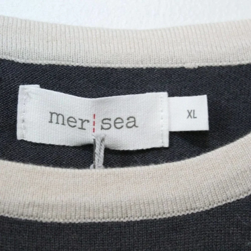 NWT MER SEA Anywear Light Short Sleeve Sweater Top Chambray Blue Gray XL H12932 - Picture 4 of 12